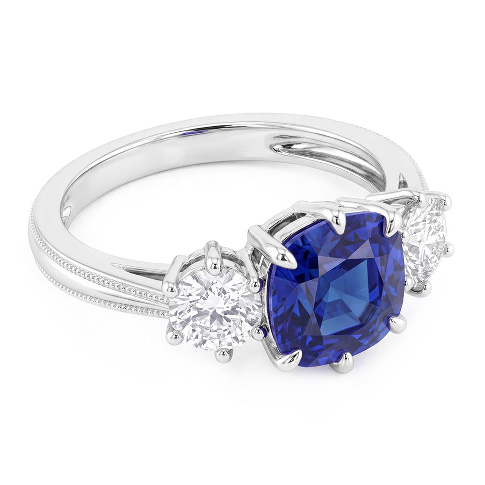 Natural Sapphire Ring 2ct - White Gold 14K
