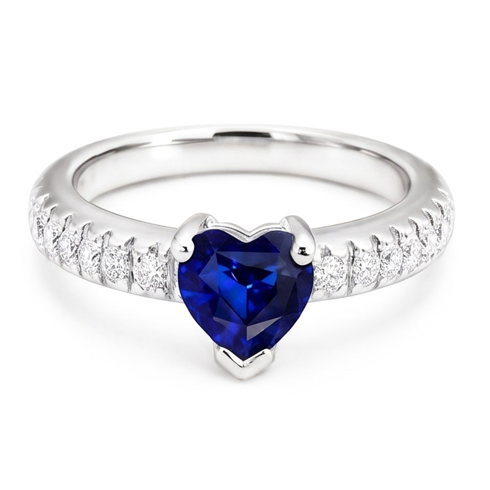 Natural Sapphire Ring 2ct - White Gold 14K