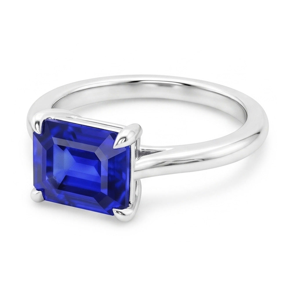 Natural Sapphire Ring 2ct - White Gold 14K