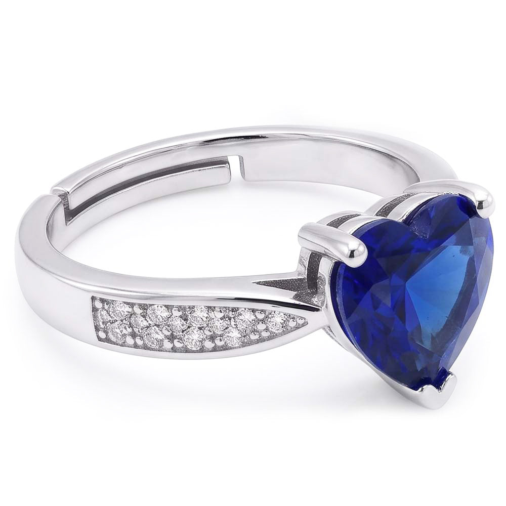 Natural Sapphire Ring 2ct - White Gold 14K