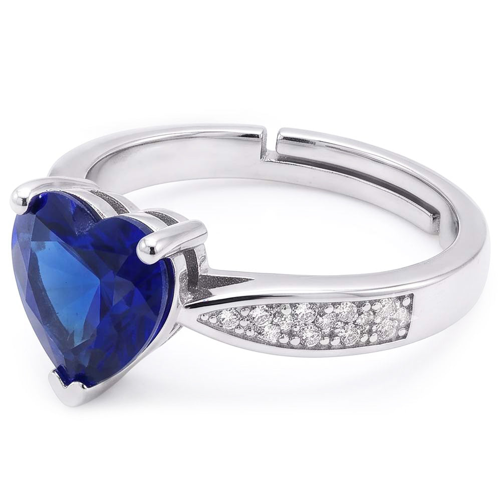 Natural Sapphire Ring 2ct - White Gold 14K