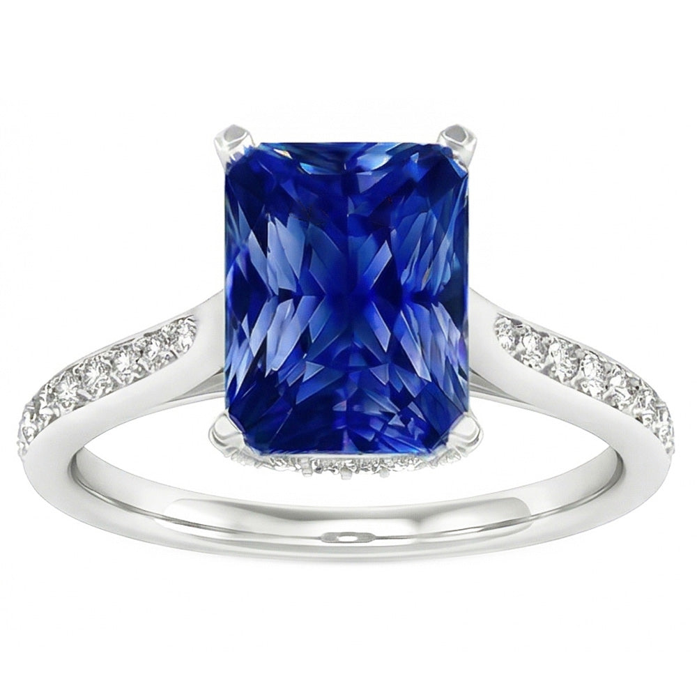 Natural Sapphire Ring 2ct - White Gold 14K