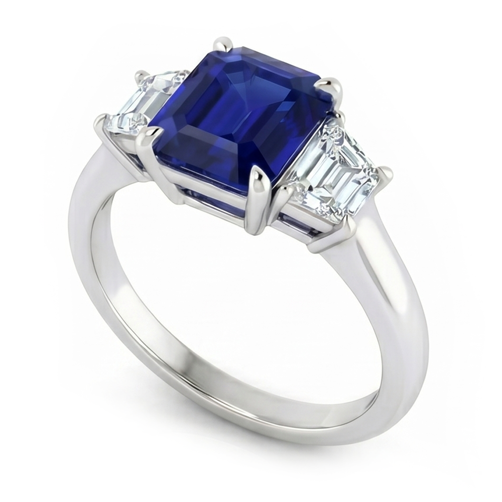 Natural Sapphire Ring 2ct - White Gold 14K