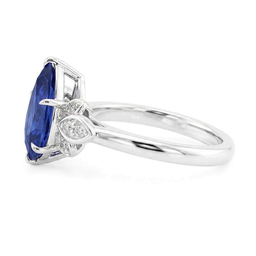 Natural Sapphire Ring 2ct - White Gold 14K