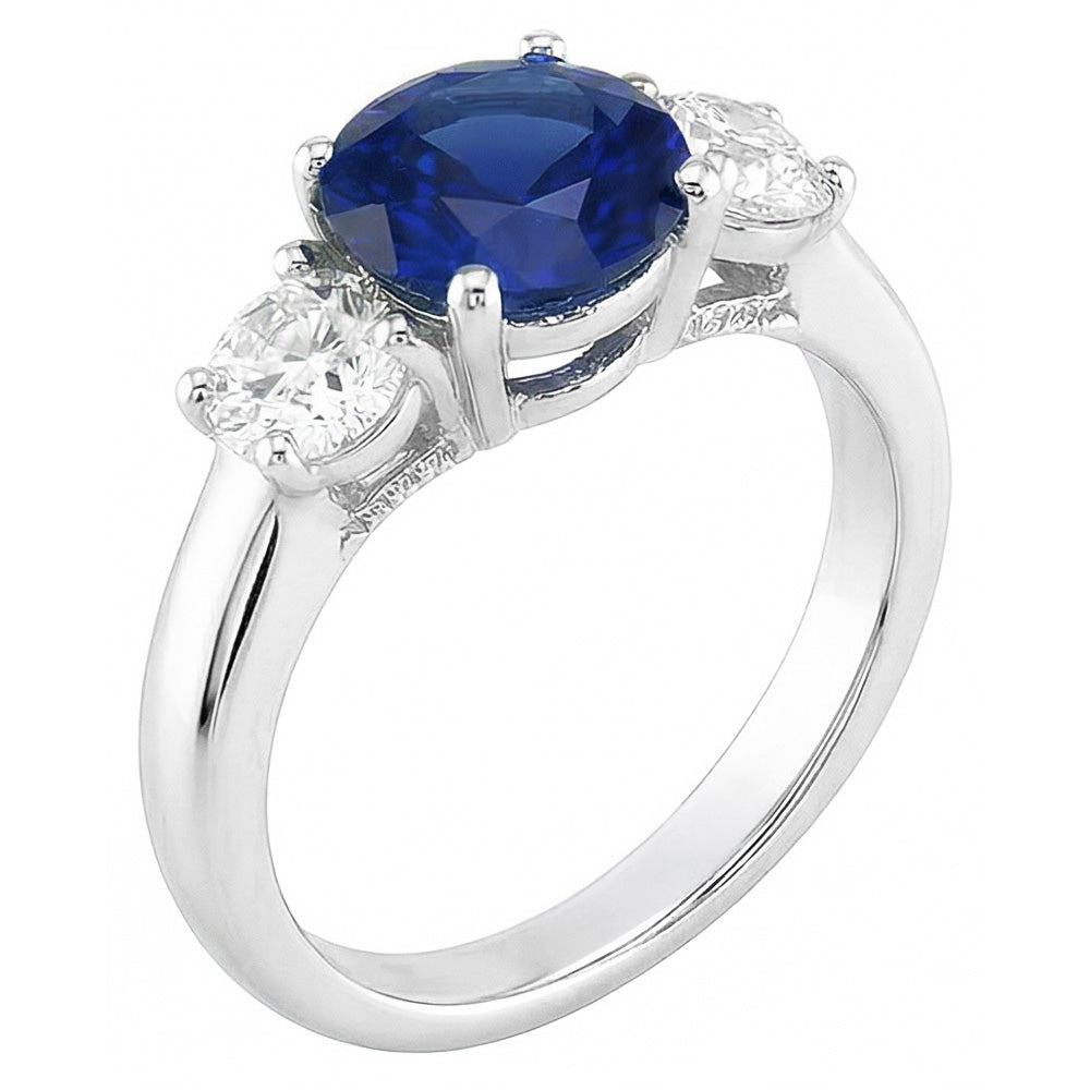 Natural Sapphire Ring 2ct - White Gold 14K