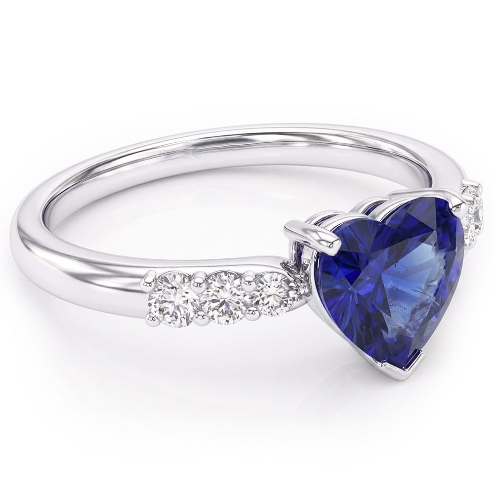 Natural Sapphire Ring 2ct - White Gold 14K