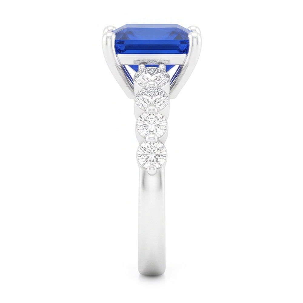 Natural Sapphire Ring 2ct - White Gold 14K