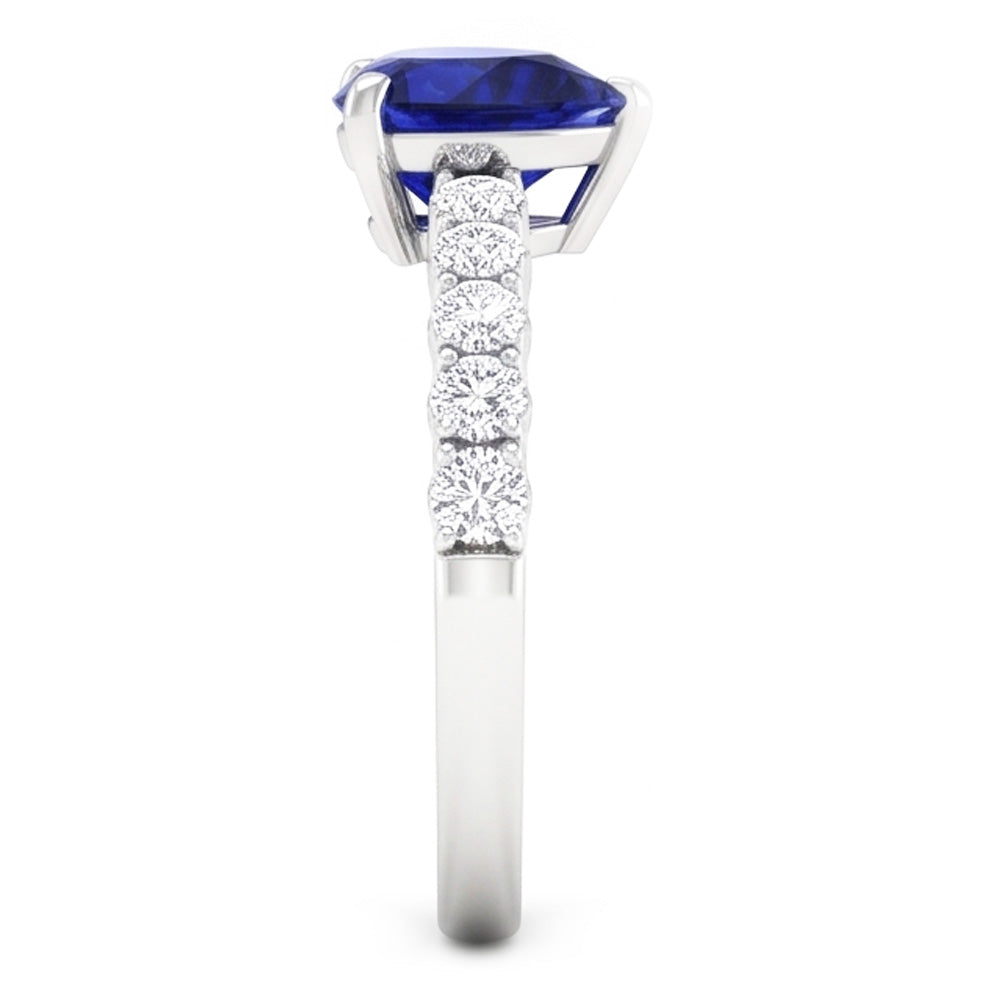 Natural Sapphire Ring 2ct - White Gold 14K