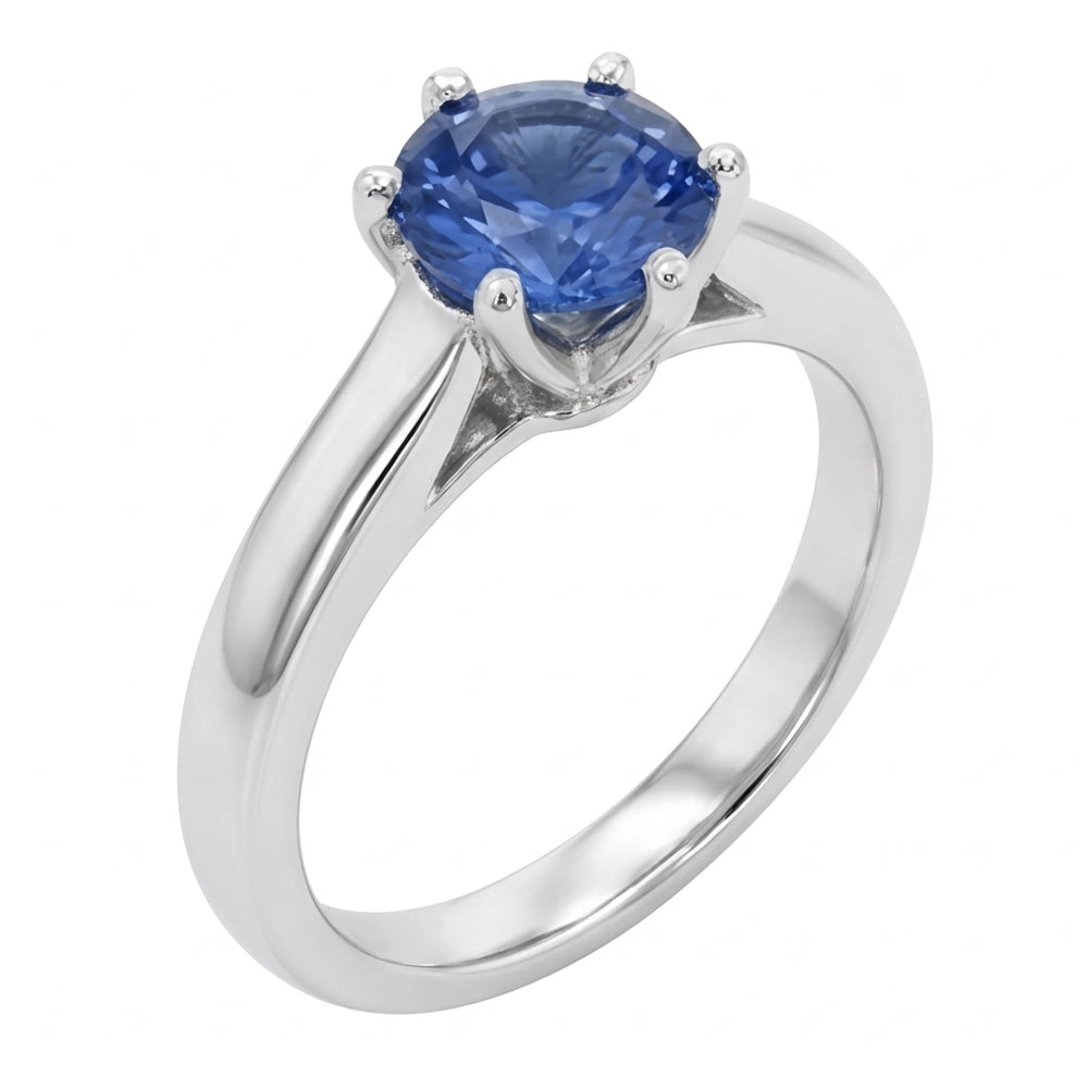 Natural Sapphire Ring 2ct - White Gold 14K