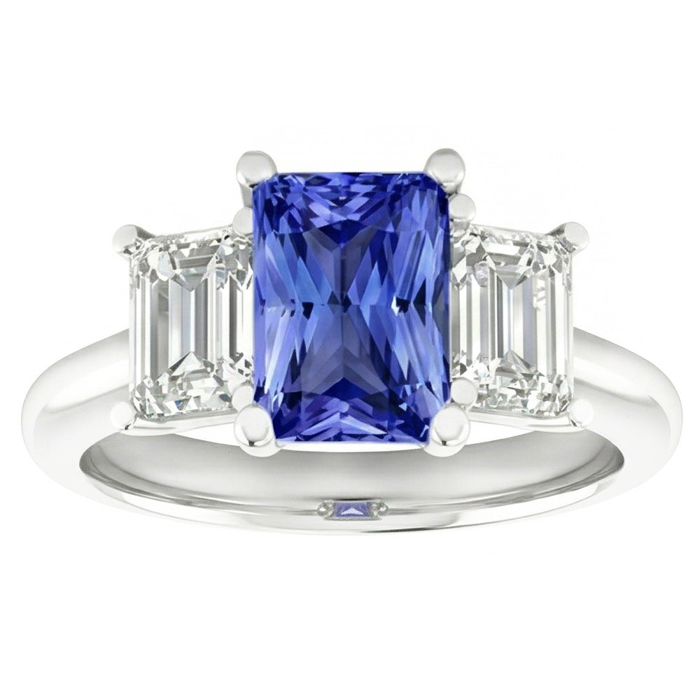 Natural Sapphire Ring 2ct - White Gold 14K