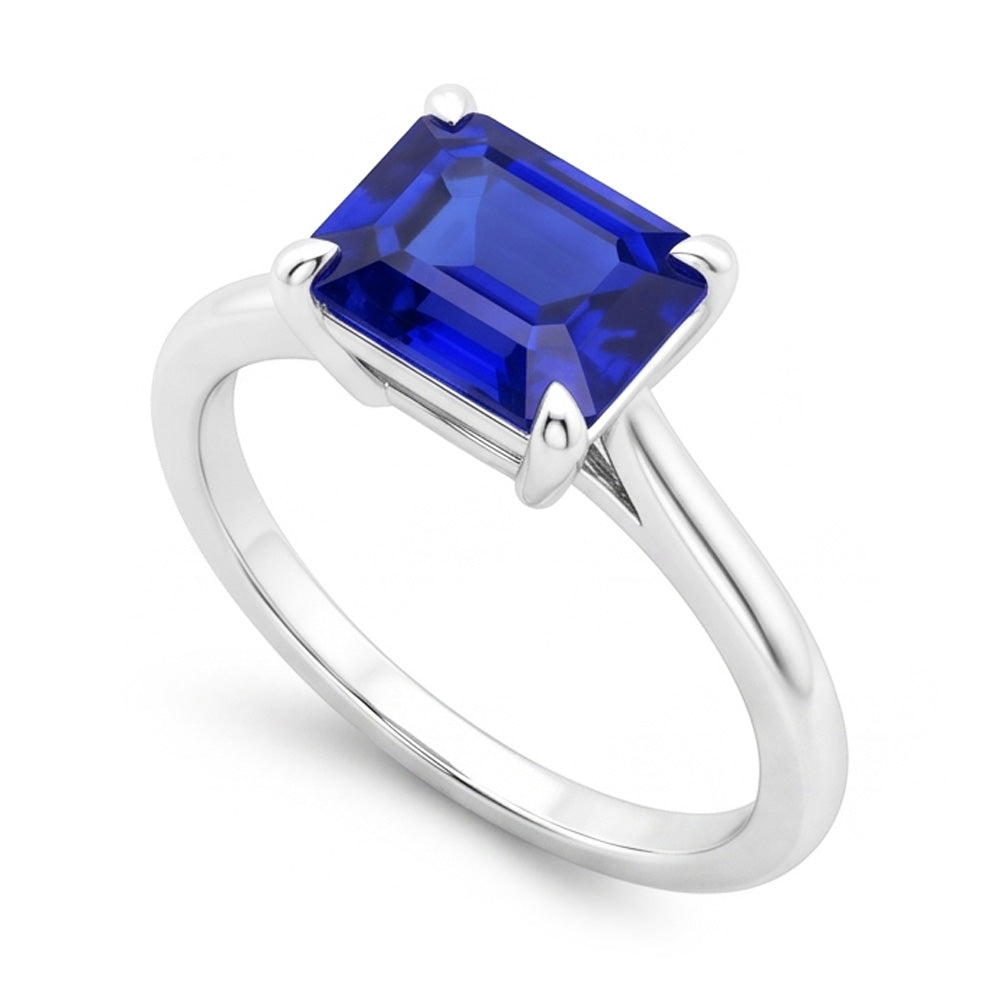 Natural Sapphire Ring 2ct - White Gold 14K