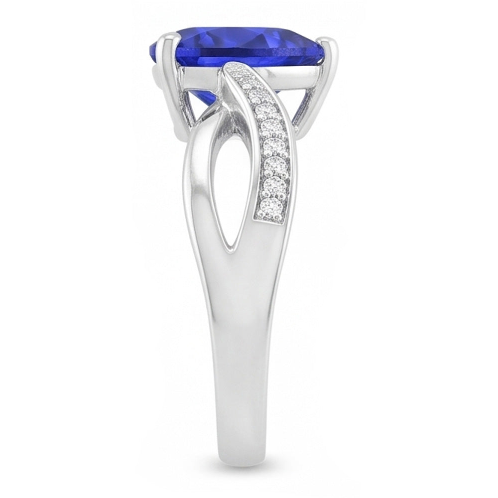 Natural Sapphire Ring 2ct - White Gold 14K