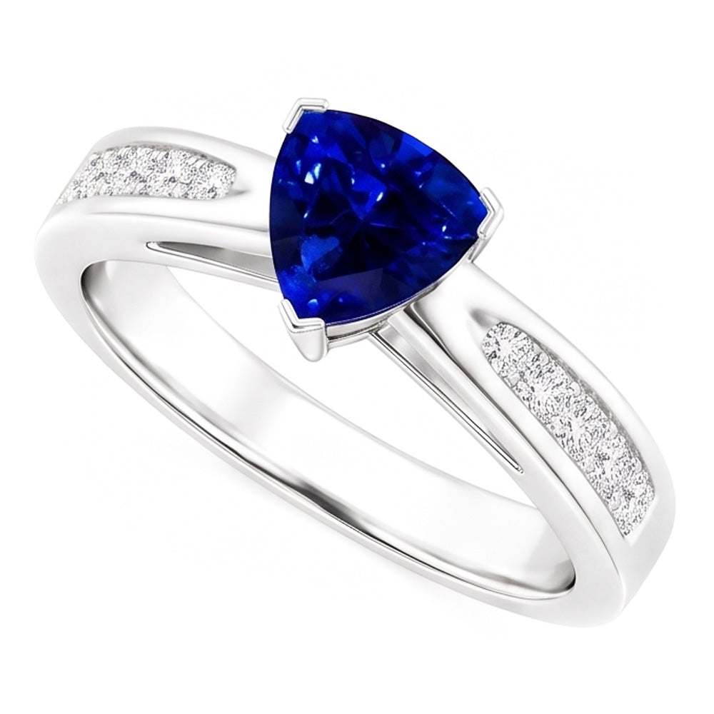 Natural Sapphire Ring 2ct - White Gold 14K