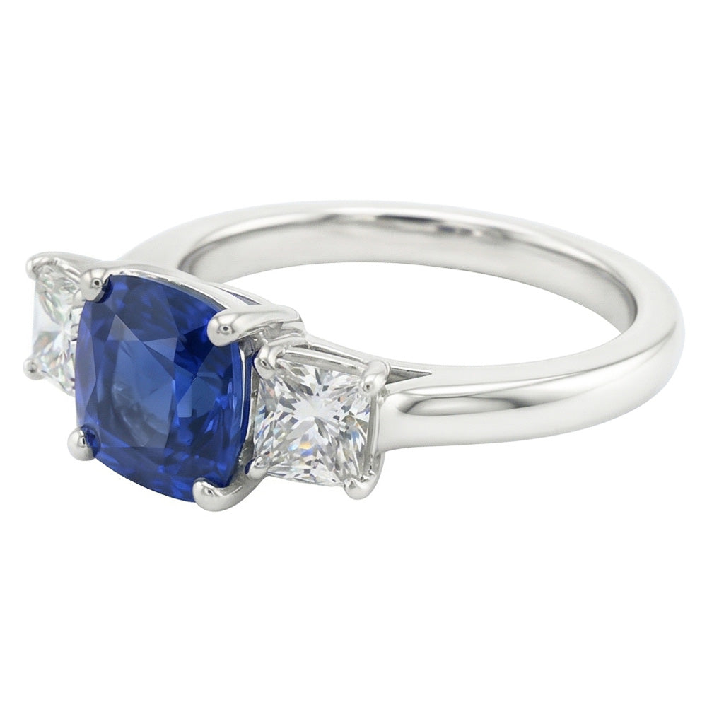 Natural Sapphire Ring 2ct - White Gold 14K