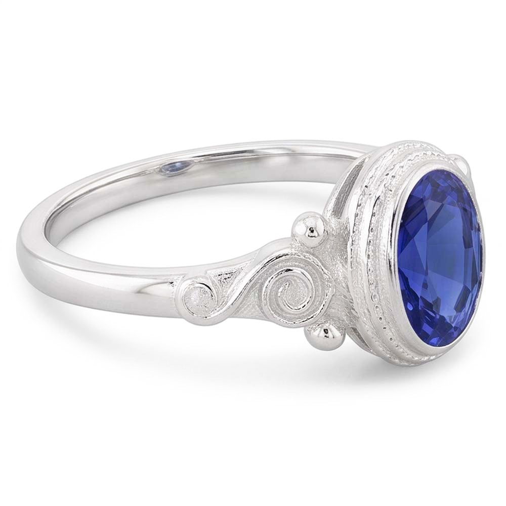 Natural Sapphire Ring 2ct - White Gold 14K