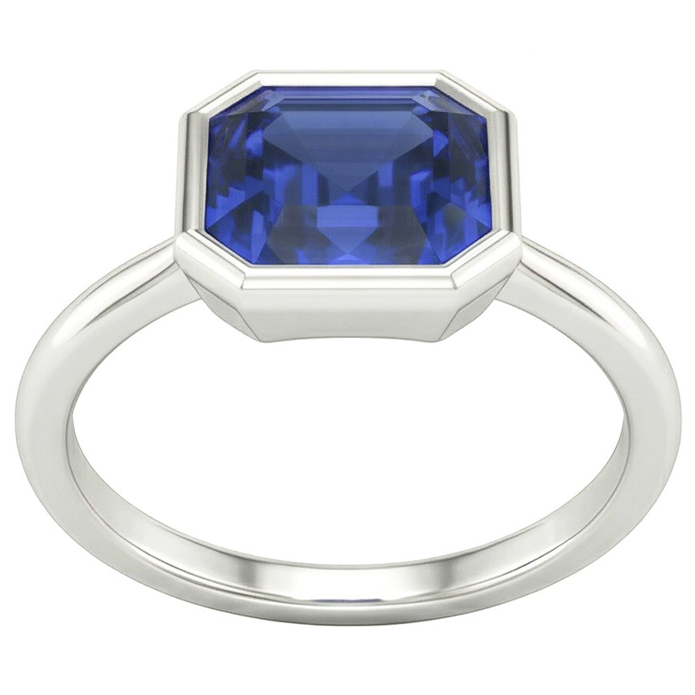 Natural Sapphire Ring 2ct - White Gold 14K
