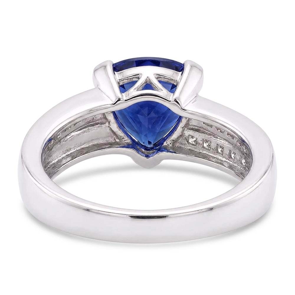 Natural Sapphire Ring 2ct - White Gold 14K