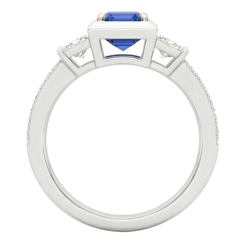 Natural Sapphire Ring 2ct - White Gold 14K