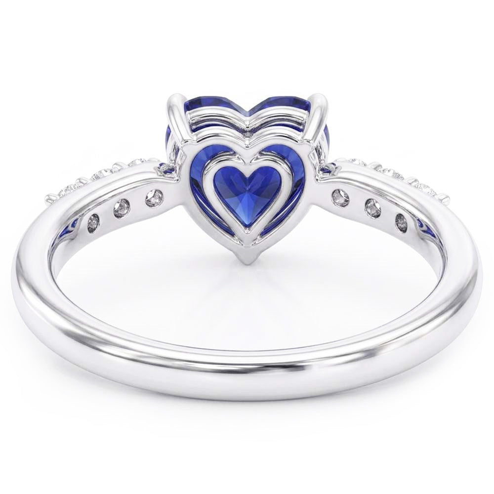 Natural Sapphire Ring 2ct - White Gold 14K