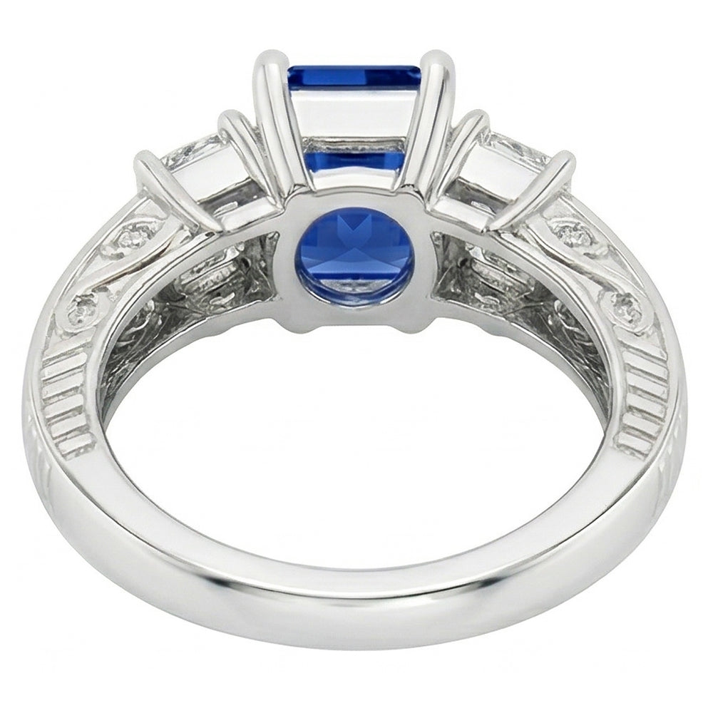 Natural Sapphire Ring 2ct - White Gold 14K