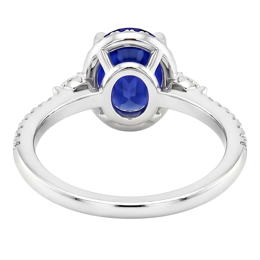 Natural Sapphire Ring 2ct - White Gold 14K