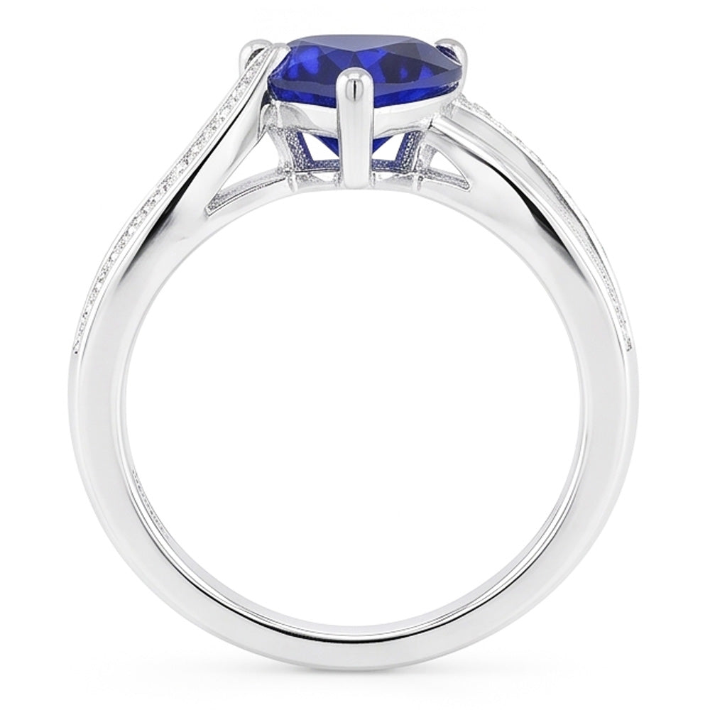 Natural Sapphire Ring 2ct - White Gold 14K