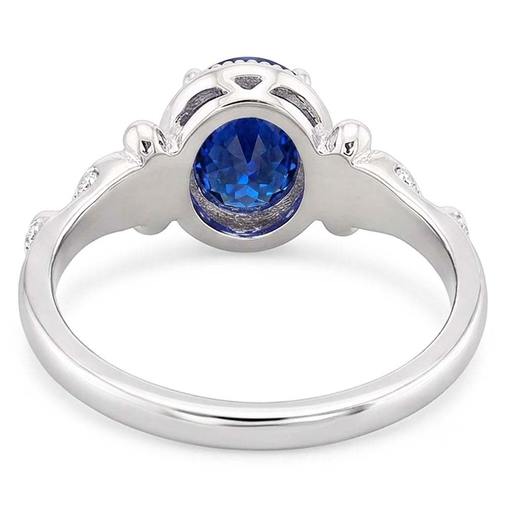 Natural Sapphire Ring 2ct - White Gold 14K