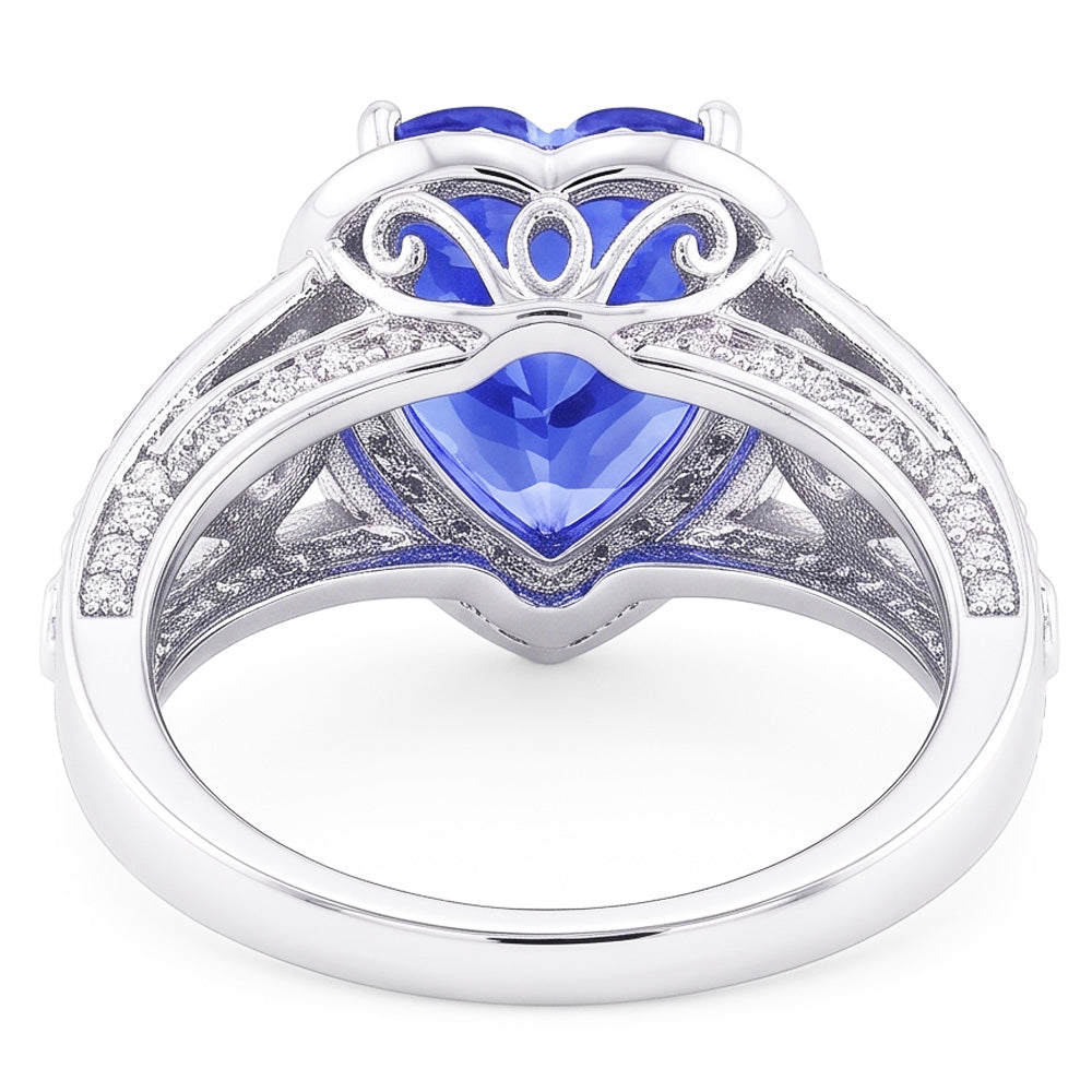Natural Sapphire Ring 2ct - White Gold 14K