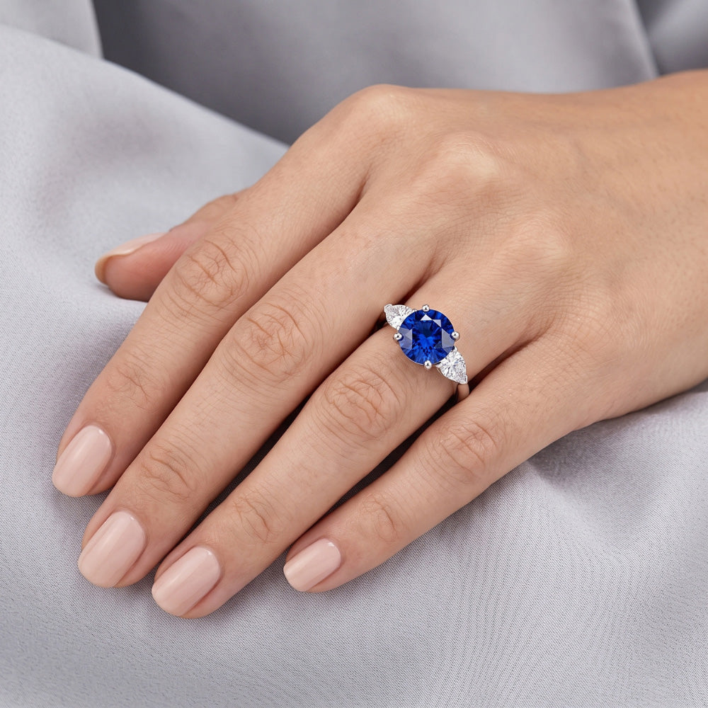 Natural Sapphire Ring 2ct - White Gold 14K