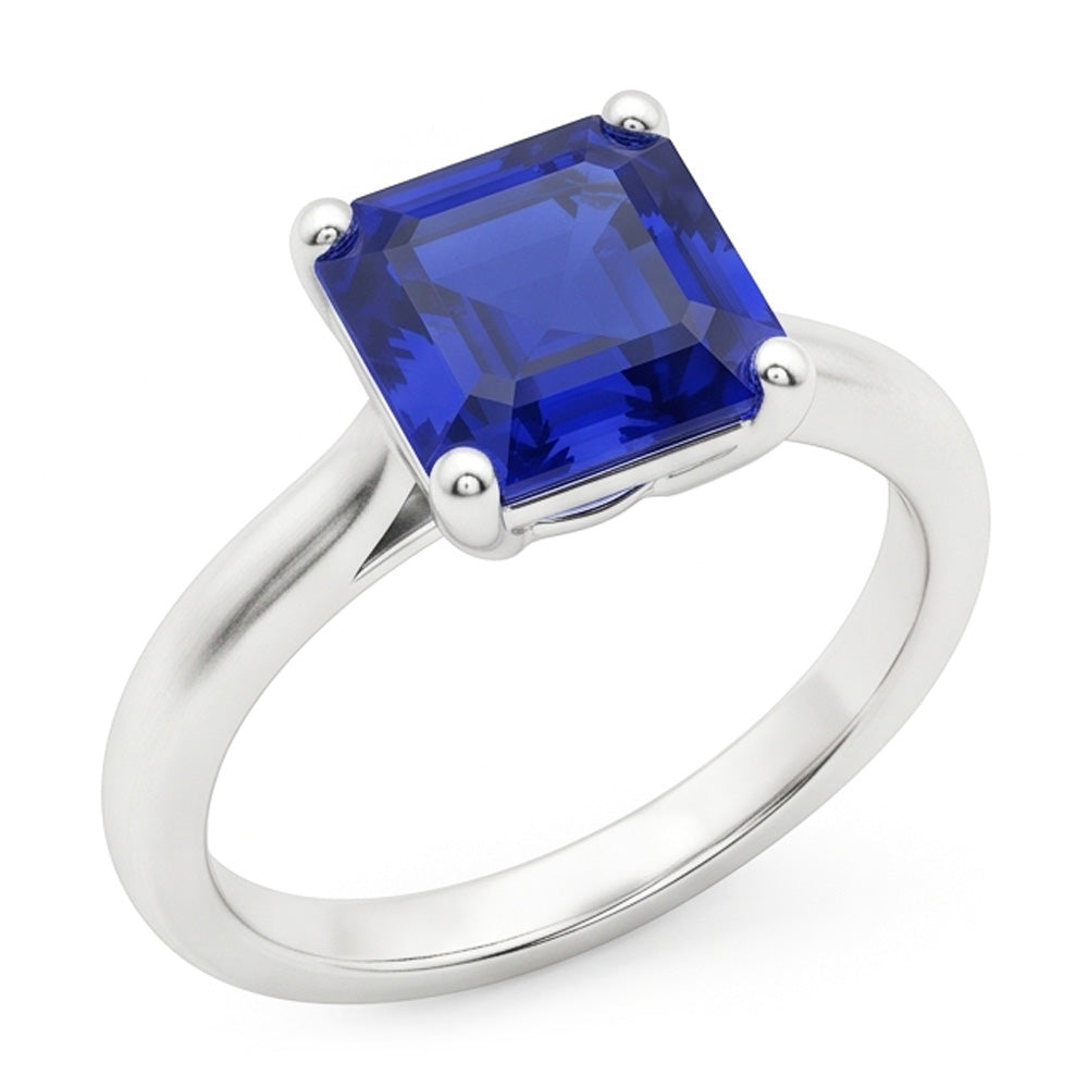 Natural Sapphire Ring 2ct - White Gold 14K