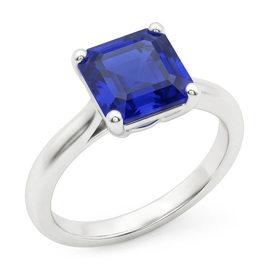 Natural Sapphire Ring 2ct - White Gold 14K