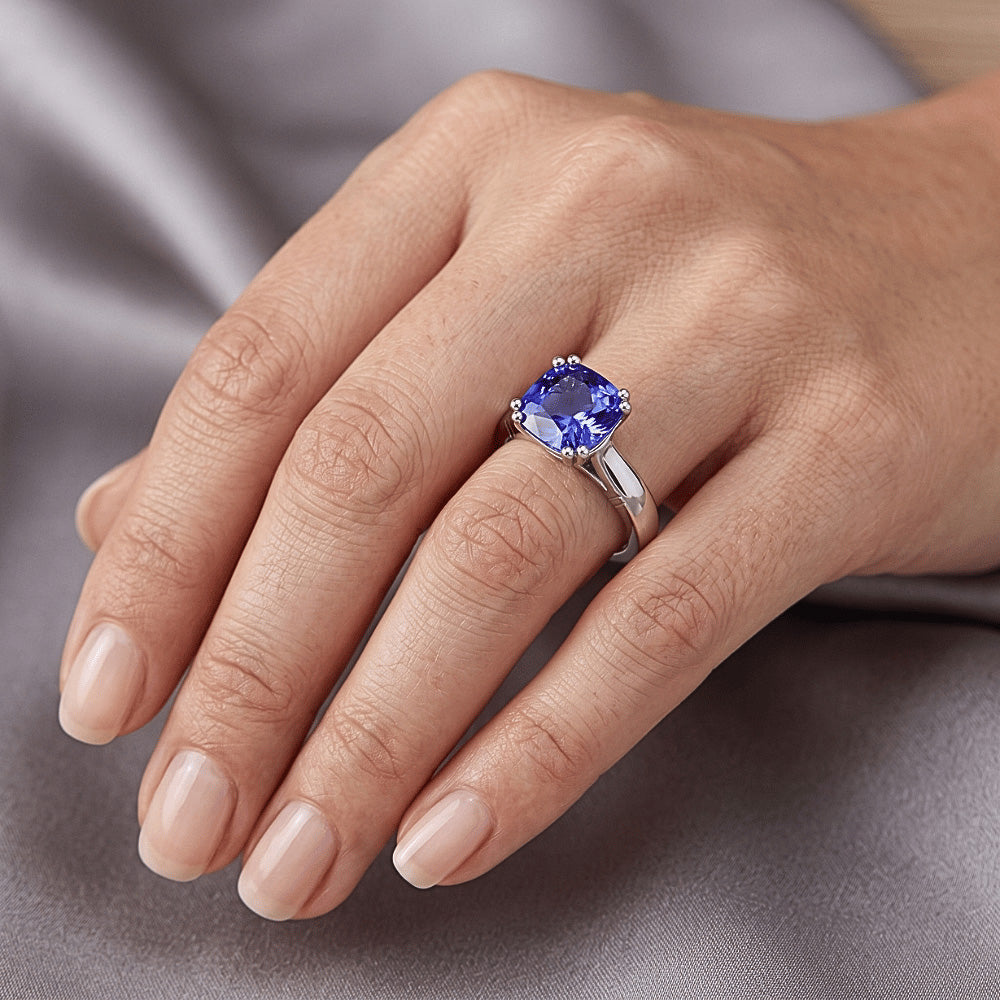 Natural Sapphire Ring 2ct - White Gold 14K