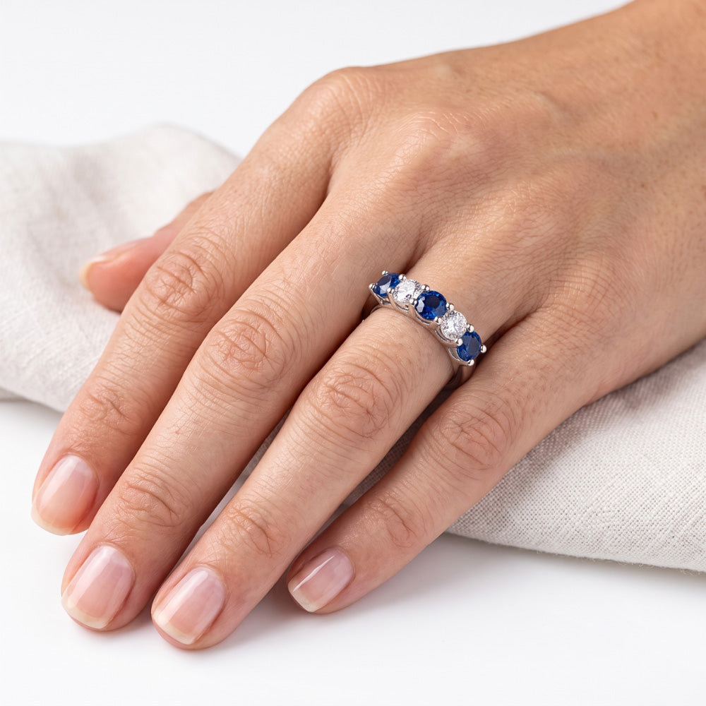 Natural Sapphire Ring 2ct - White Gold 14K
