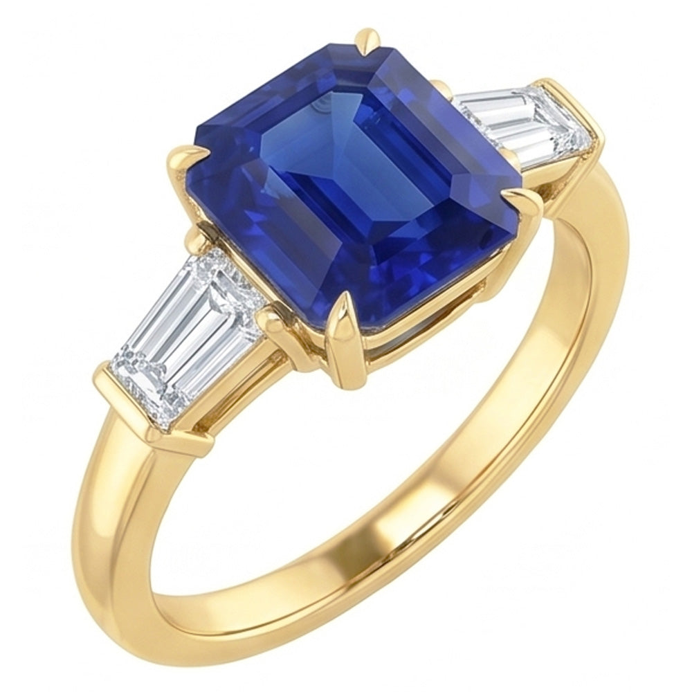 Natural Sapphire Ring 2ct - Yellow Gold 14K