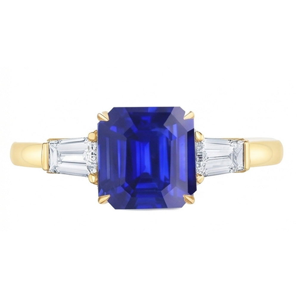 Natural Sapphire Ring 2ct - Yellow Gold 14K