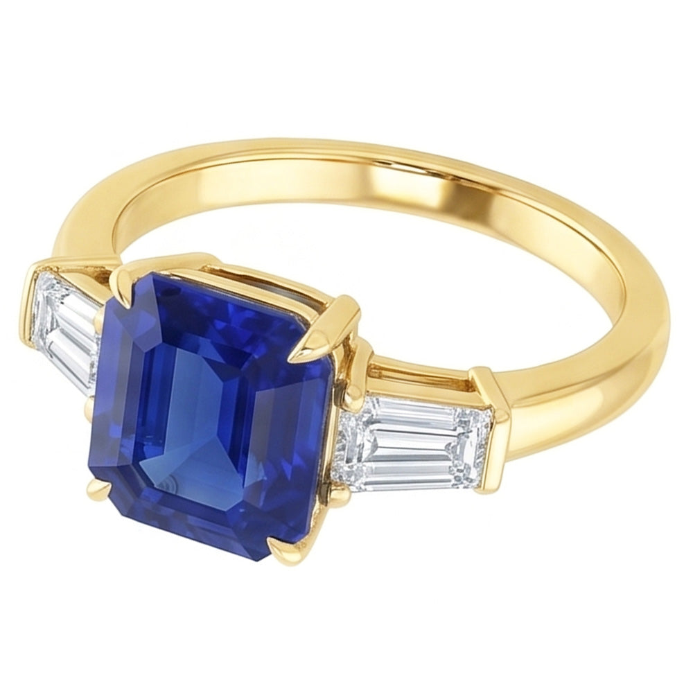 Natural Sapphire Ring 2ct - Yellow Gold 14K