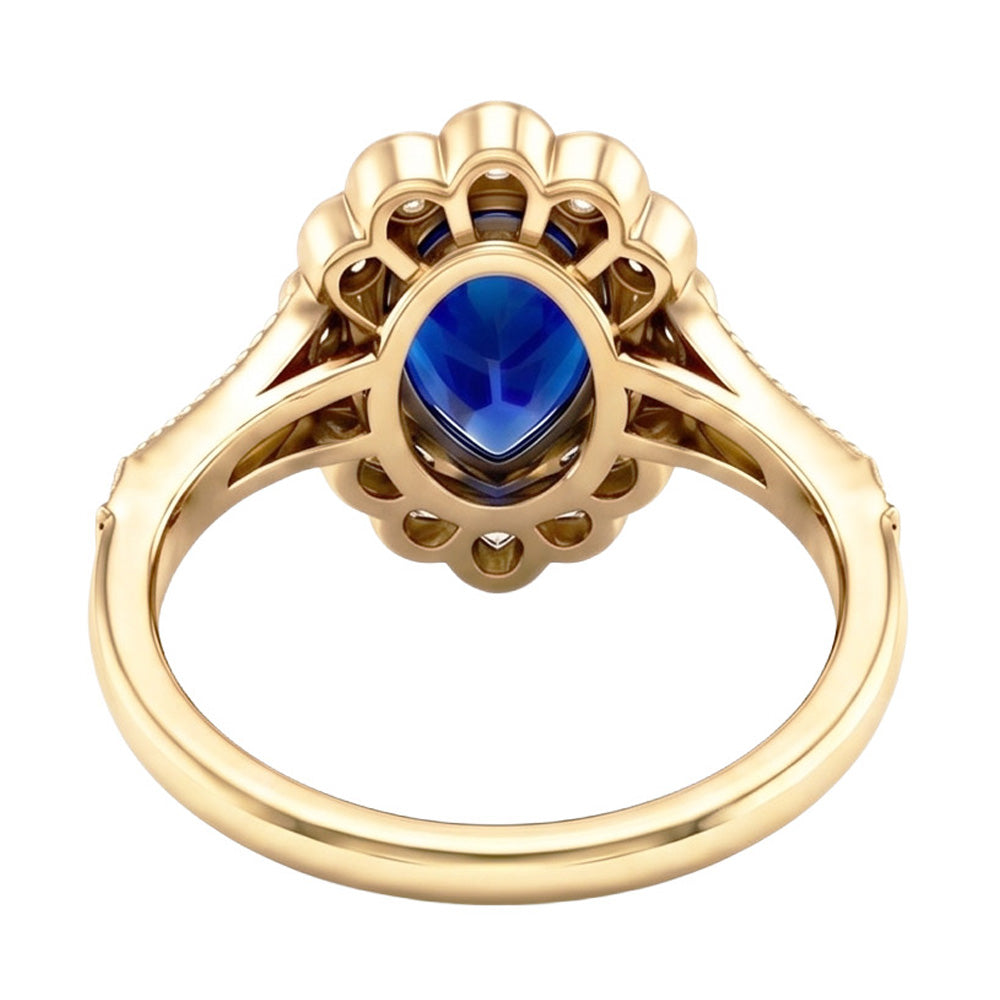Natural Sapphire Ring 2ct - Yellow Gold 14K
