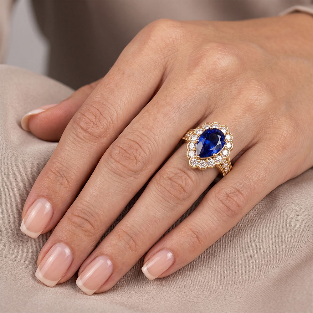 Natural Sapphire Ring 2ct - Yellow Gold 14K