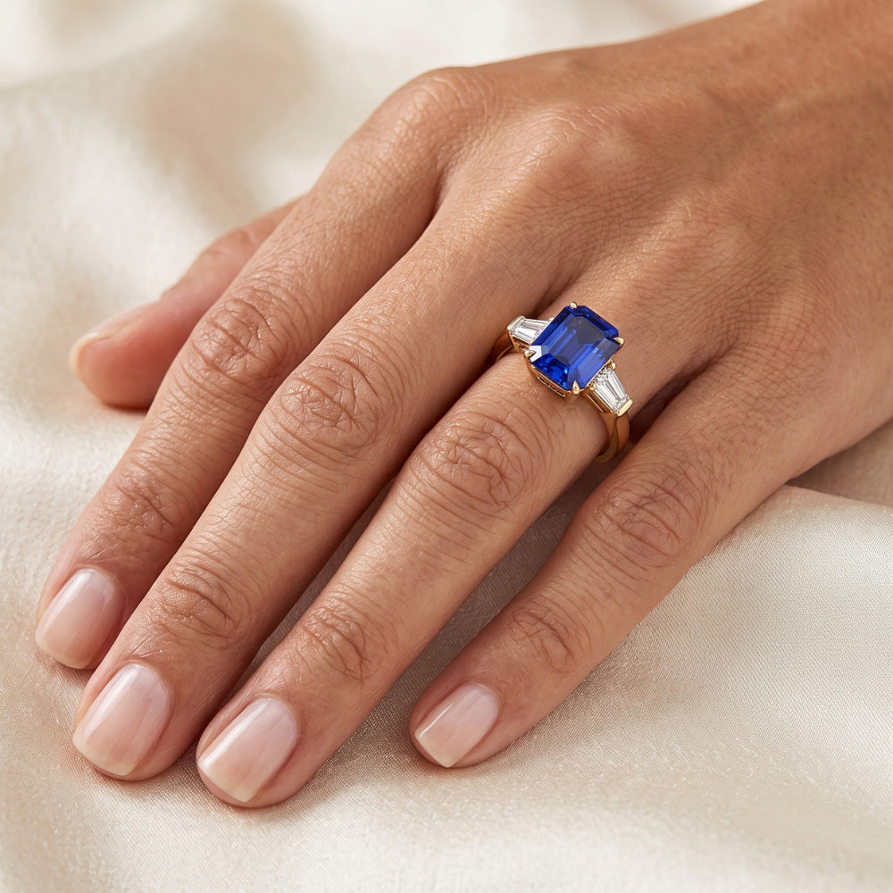 Natural Sapphire Ring 2ct - Yellow Gold 14K