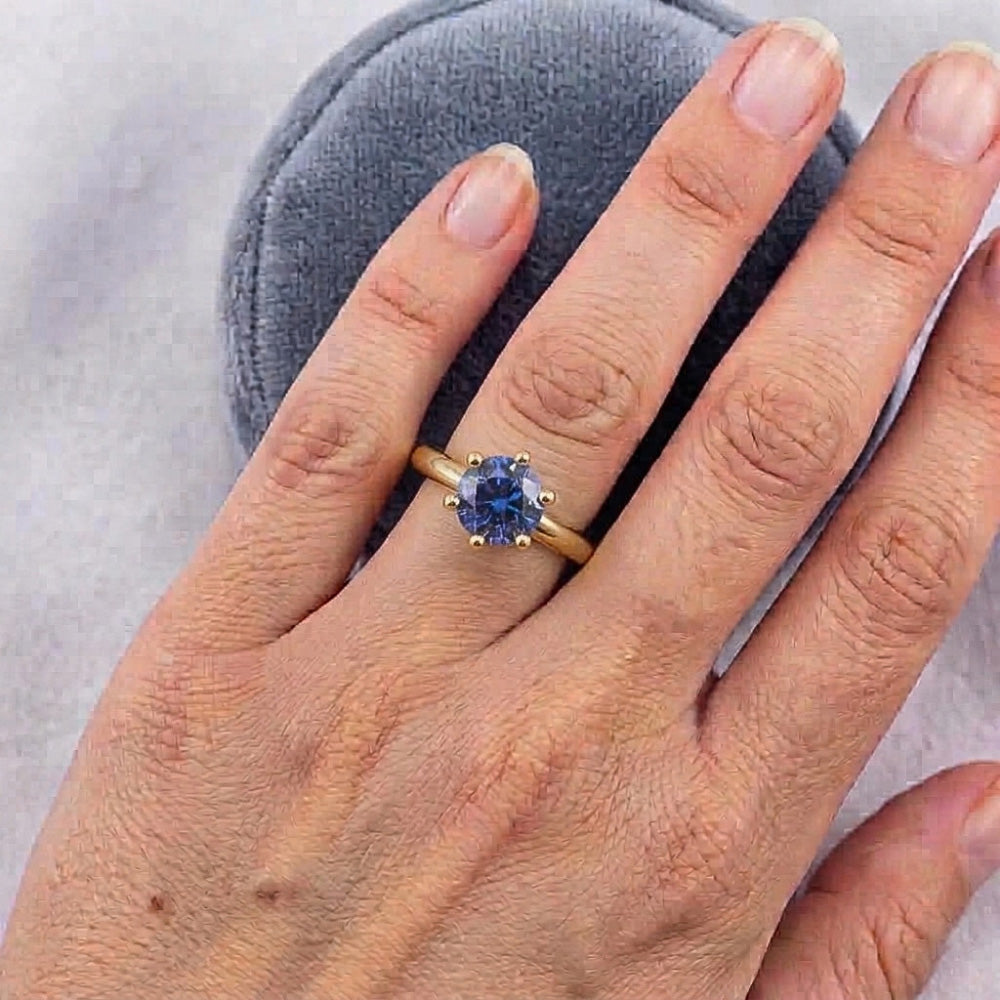 Natural Sapphire Ring 2ct - Yellow Gold 14K