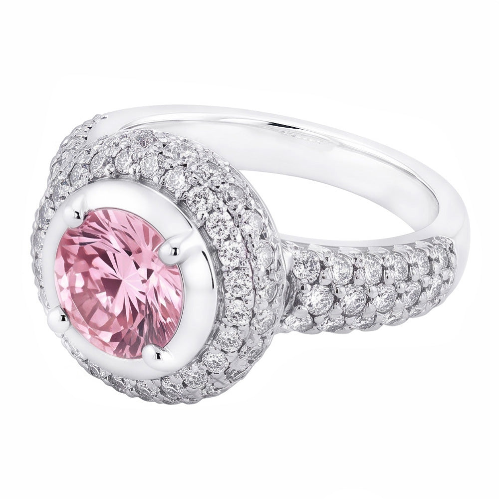 Natural Sapphire Ring 3.21ct - White Gold 14K