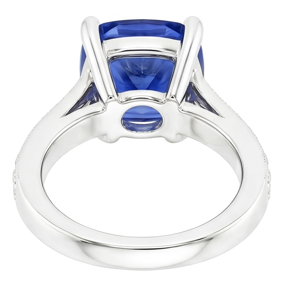 Natural Sapphire Ring 3.30ct - White Gold 14K
