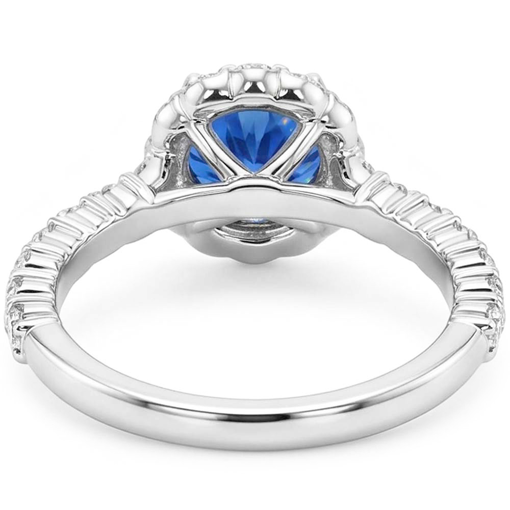 Natural Sapphire Ring 3.40ct - White Gold 14K