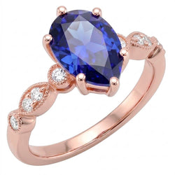Natural Sapphire Ring 3.50ct - Rose Gold 14K