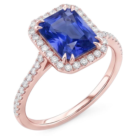 Natural Sapphire Ring 3.50ct - Rose Gold 14K