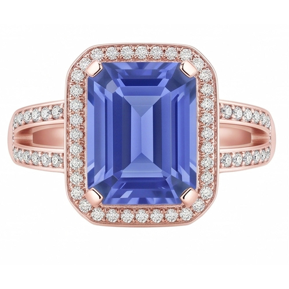 Natural Sapphire Ring 3.50ct - Rose Gold 14K