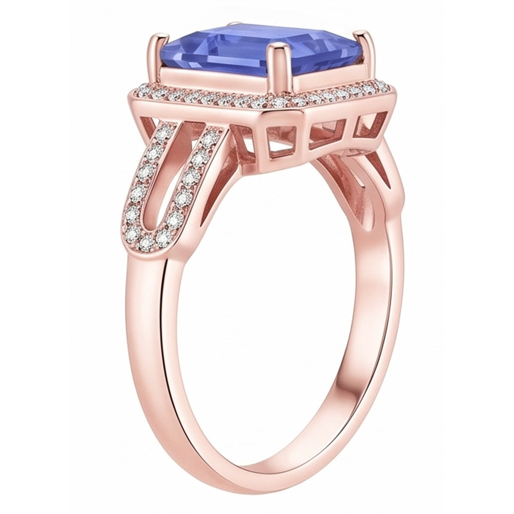 Natural Sapphire Ring 3.50ct - Rose Gold 14K