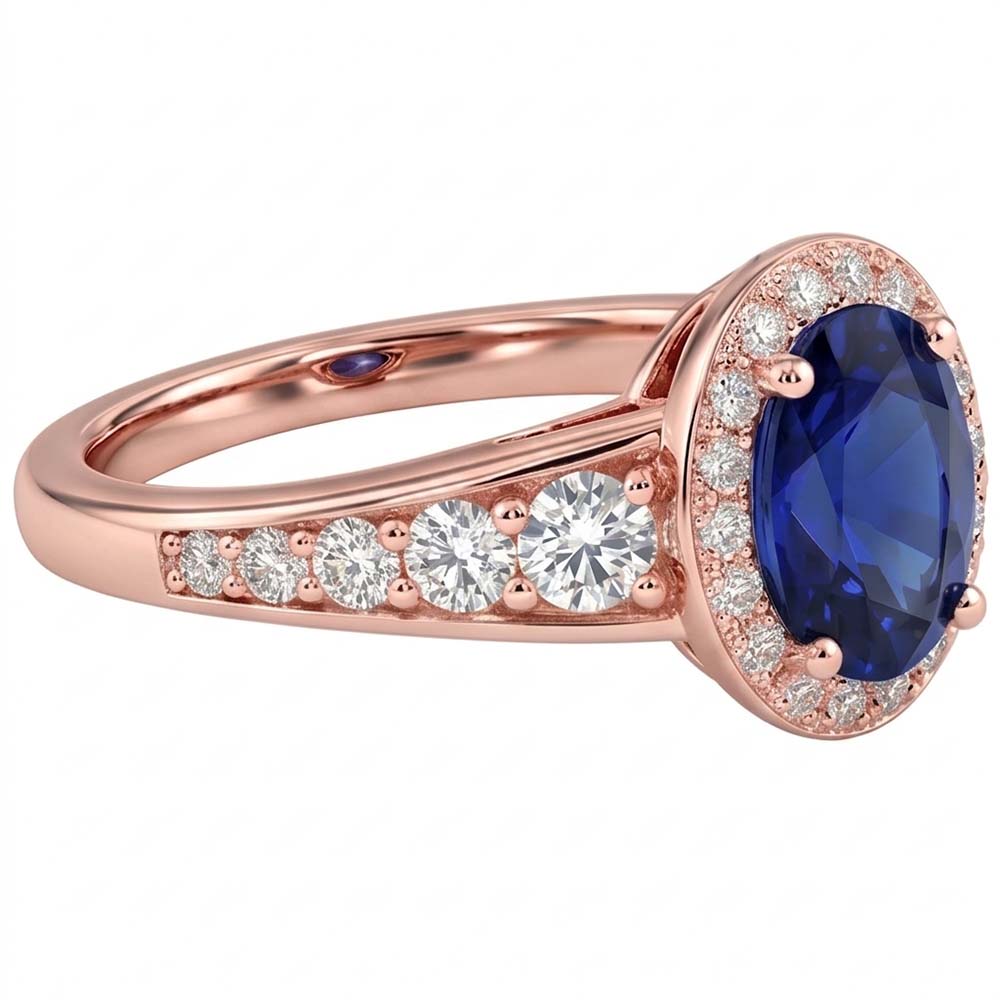Natural Sapphire Ring 3.50ct - Rose Gold 14K