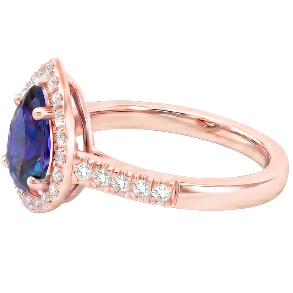 Natural Sapphire Ring 3.50ct - Rose Gold 14K