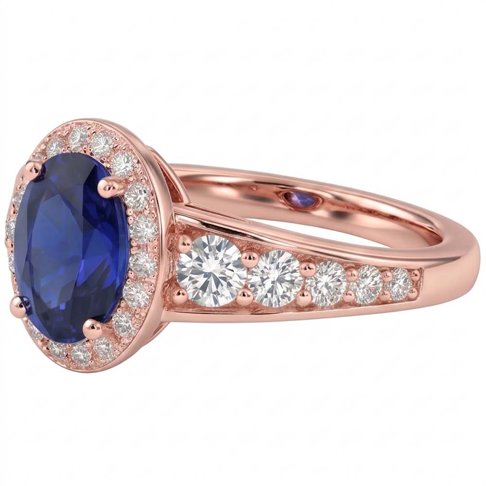 Natural Sapphire Ring 3.50ct - Rose Gold 14K